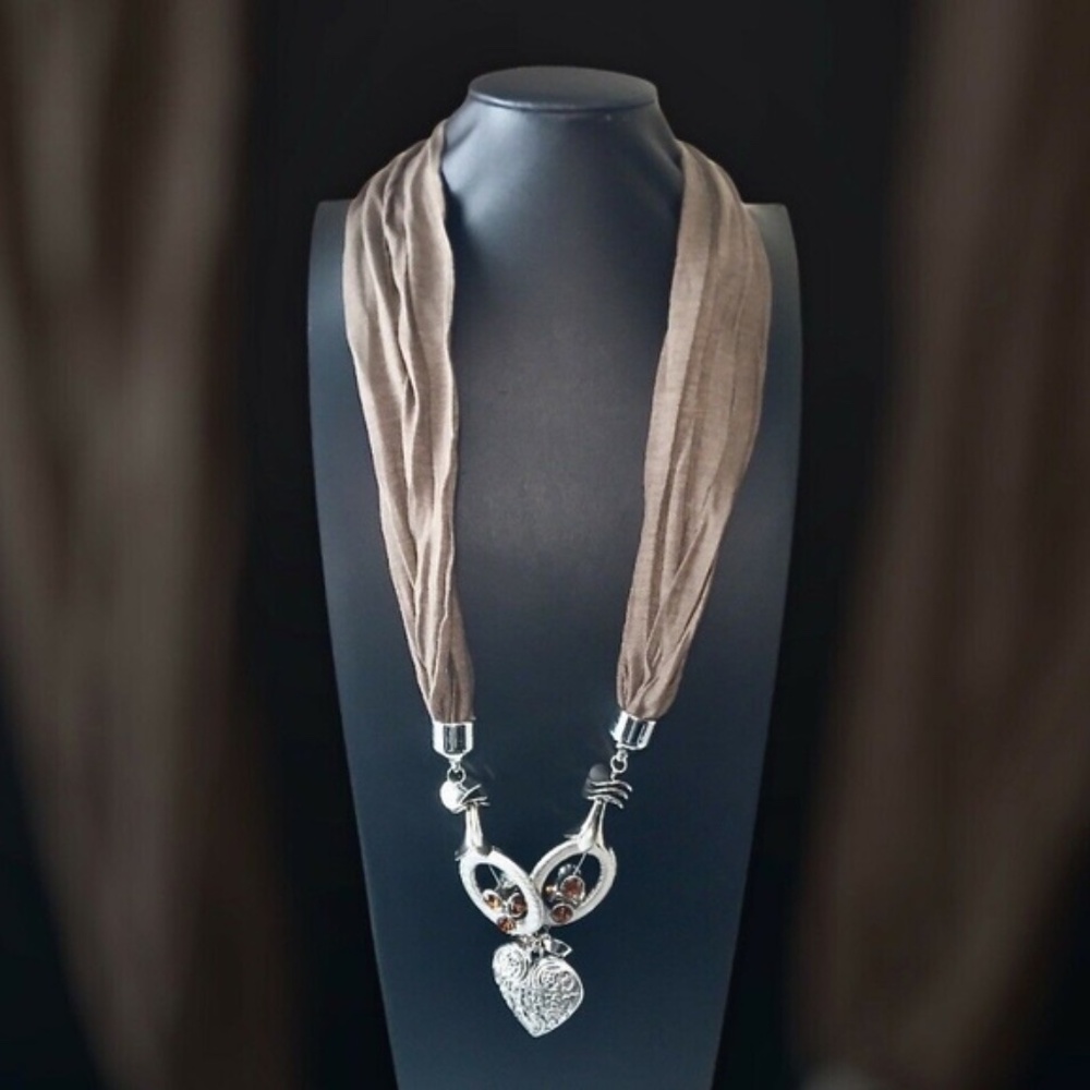 Womens Scarf Necklace Continuous Loop Necklace Pendant Jewelry 58 Inches